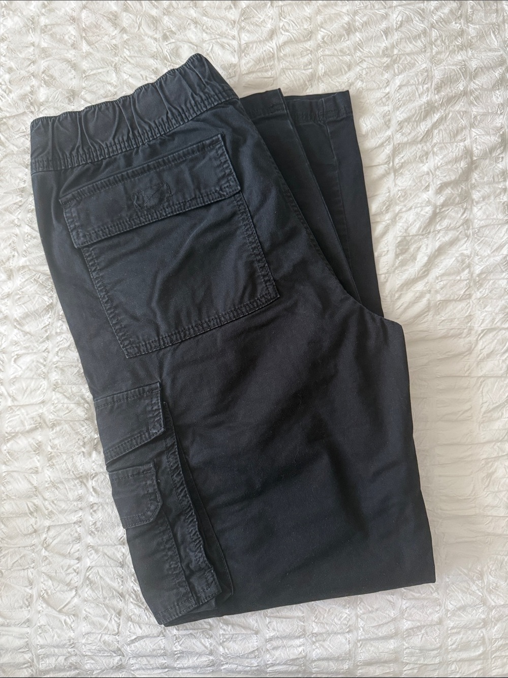 Hollister Black Cargo Pants with Flap Pockets